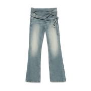 Y/Project Indigo Denim Stonewashed Wraparound Jeans Blue, Dam