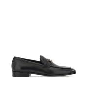 Salvatore Ferragamo Svarta läderslip-on skor med Gancini-spänne Black,...