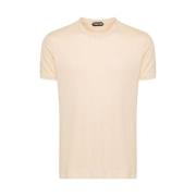 Tom Ford Beige Bomullsblandning Rund Hals T-shirt Beige, Herr