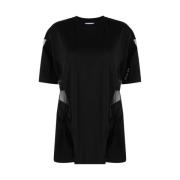 Mugler Illusion Panelerad Bomull T-shirt Black, Dam