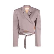 Ssheena Crossover-front Kort Blazer Purple, Dam