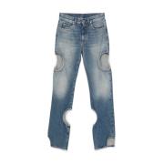 Off White Ljusblå Cut-Out Jeans Blue, Dam