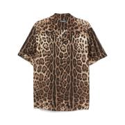 Dolce & Gabbana Animalier Brun Skjorta med Framknapp Brown, Herr