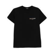 Balmain Svart Crew Neck T-shirt Black, Herr