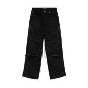 Who Decides War Svarta Denim Patchwork Jeans Black, Herr