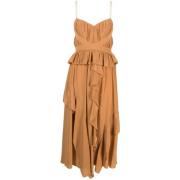 Ulla Johnson Renata Cut-Out Sidenklänning Orange, Dam