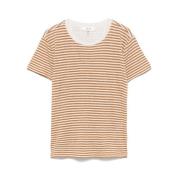 Frame Rund Hals Kortärmad T-shirt Brown, Dam