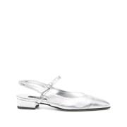 Carel Silver Slingback Rem Skor Staplad Sula Gray, Dam