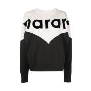 Isabel Marant Étoile Houston Tvåfärgad Sweatshirt Black, Dam