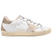 Golden Goose Klassiska Superstar Sneakers med Röd Tunga White, Dam