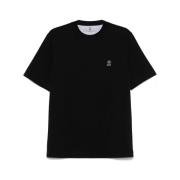 Brunello Cucinelli Svart Grafiskt Tryck Crew Neck T-shirt Black, Herr