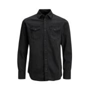 Jack & Jones Svart Denim Skjorta Höst/Vinter Kollektion Black, Herr