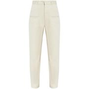 Isabel Marant Ecru Bomull Högmidjade Byxor Beige, Dam