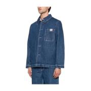 A.p.c. Indigo Blå Button-Up Skjorta Blue, Herr