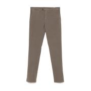 Canali Taupe Brun Slim Fit Twill Byxor Brown, Herr