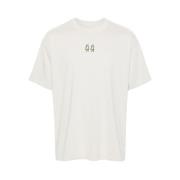 44 Label Group Ivory Vit Bomull T-shirt med Dial Print White, Herr