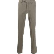 Canali Mörk beige bomulls chinos Green, Herr