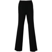 Dries Van Noten Svarta Ull Twill Straight Leg Byxor Black, Herr