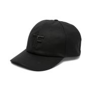 Tom Ford Svart Broderad Logga Baseballkeps Black, Herr