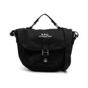 A.p.c. Svart Bomullskanvas Bum Bag Black, Herr