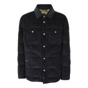 Woolrich Blå Corduroy Overshirt med Nylonfoder Blue, Herr