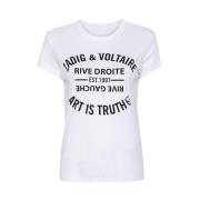 Zadig & Voltaire Vit Logo Print Crew Neck T-shirt White, Dam