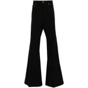 Rick Owens Svarta Ull Bootcut Jeans Black, Herr