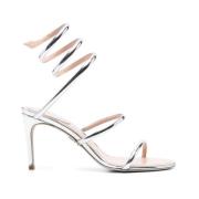 René Caovilla Silver Metallic Stiletto Häl Skor Gray, Dam