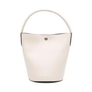 Longchamp Beige Läder Bucketväska med Guld Hardware Beige, Dam