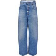 MM6 Maison Margiela Blå Denim Knappgylf Jeans Blue, Dam