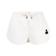 Isabel Marant Étoile Logo-Print Track Shorts White, Dam