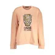 Cavalli Class Stilig Rosa Fleece Tröja Pink, Dam