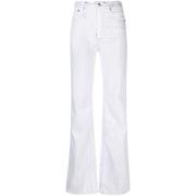 R13 Spruckna Wide-Leg Jeans White, Dam