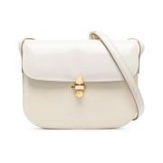 OuiOui Ivory White Mini Läder Väska Beige, Dam