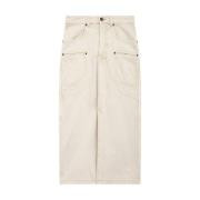 Isabel Marant Ecru Denim Kjol med Fickor Beige, Dam