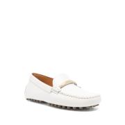 Tod's Vita Logo Plaque Gommino Sole Skor White, Dam