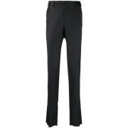 Pt01 Svarta Ullblandade Slim Fit Byxor Gray, Herr