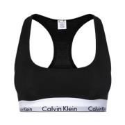 Calvin Klein Sportig Texttryck Bralette Black, Dam