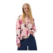 InWear Blus i blekrosa blomstermoln Pink, Dam