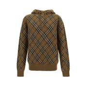 Burberry Huvad Rutig Pullover Tröja Multicolor, Herr