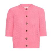 InWear Kortärmad Stickad Kofta French Rose Pink, Dam