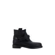 Burberry Equestrian Style Läder Ankel Boot Black, Herr