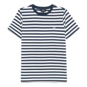 A.p.c. Randig Navy T-shirt Multicolor, Herr