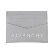 Givenchy Läderkorthållare med 4G-tryck Gray, Herr