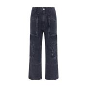 Amiri Cargo Denim Byxor med Fickor Black, Dam