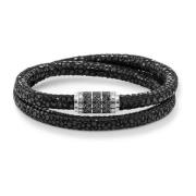 Thomas Sabo Armband Svart Zigzag Läder Svart/Silver Ub0004-837-11 Blac...