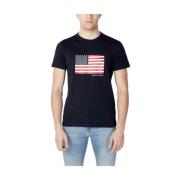 U.s. Polo Assn. Blå Bomull Herr Vår/Sommar T-shirt Blue, Herr