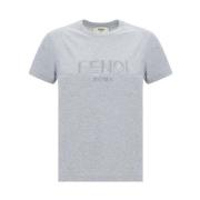 Fendi Monokrom Monogram Bomull T-shirt Gray, Dam