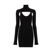 Roberto Cavalli Scoop Neck Bodycon Mini Dress Black, Dam