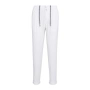 Kiton Vit bomullscorduroy dragsko byxor White, Herr